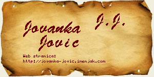 Jovanka Jović vizit kartica